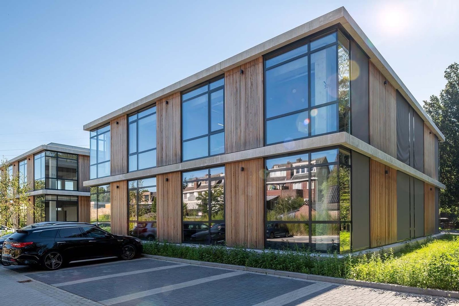 Workforce housing - two-story modular blocks with surface parking